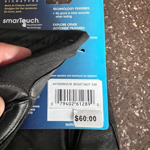 Isotoner Signature Leather Gloves SmartTouch Touch Screen Technology Womens S/M - Picture 8 of 10